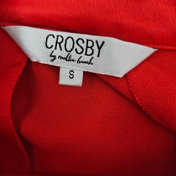 Crosby By Mollie Burch Keyhole Collar Long Sleeve Red Top - Picture 2 of 7